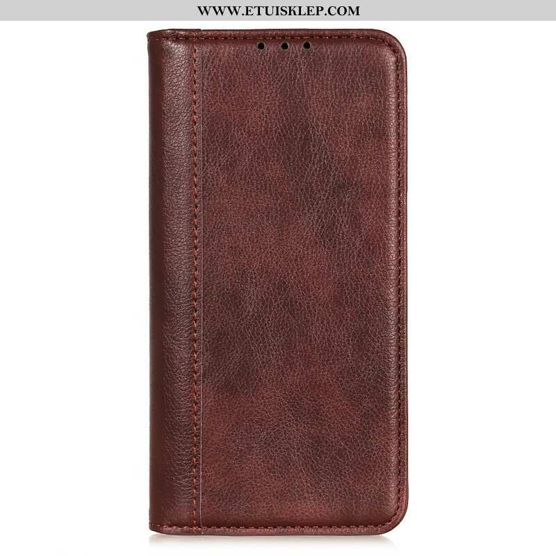 Etui Na Telefon do iPhone 13 Mini Etui Folio Elegancka Dwoina Skóry Liczi